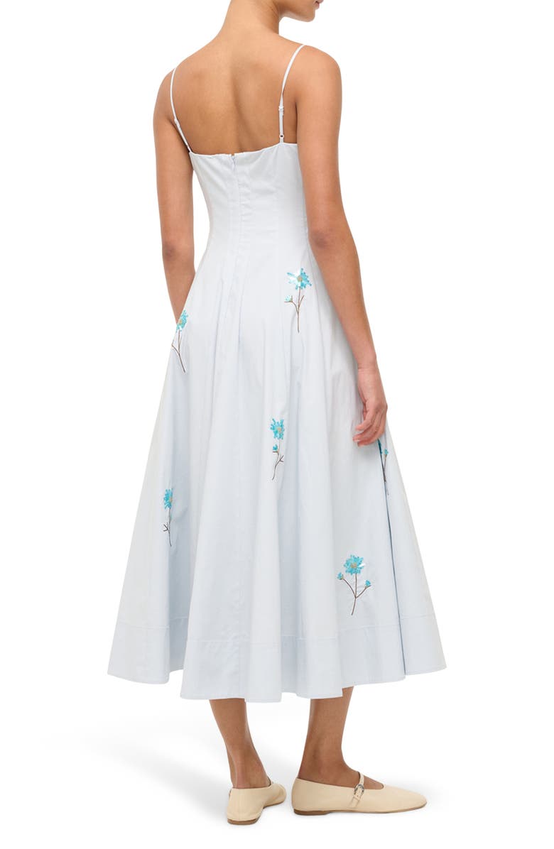 STAUD Wylie Embellished Midi Sundress, Alternate, color, White Dandelion Sky