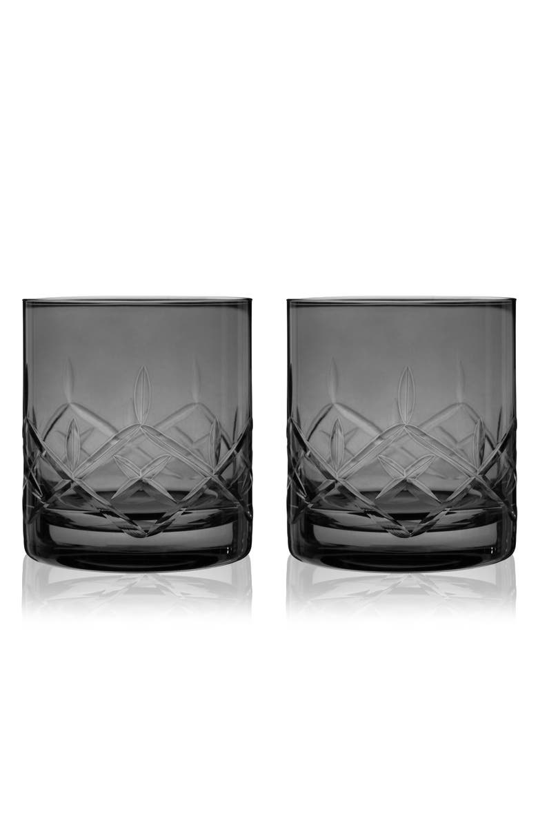 Viski Admiral Crystal Rocks Glasses, Alternate, color, Grey