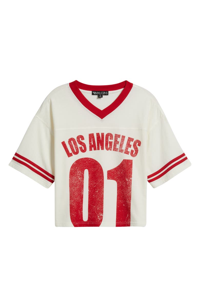 Vinyl Icons Los Angeles Graphic Football T-Shirt, Alternate, color, Marshmallow