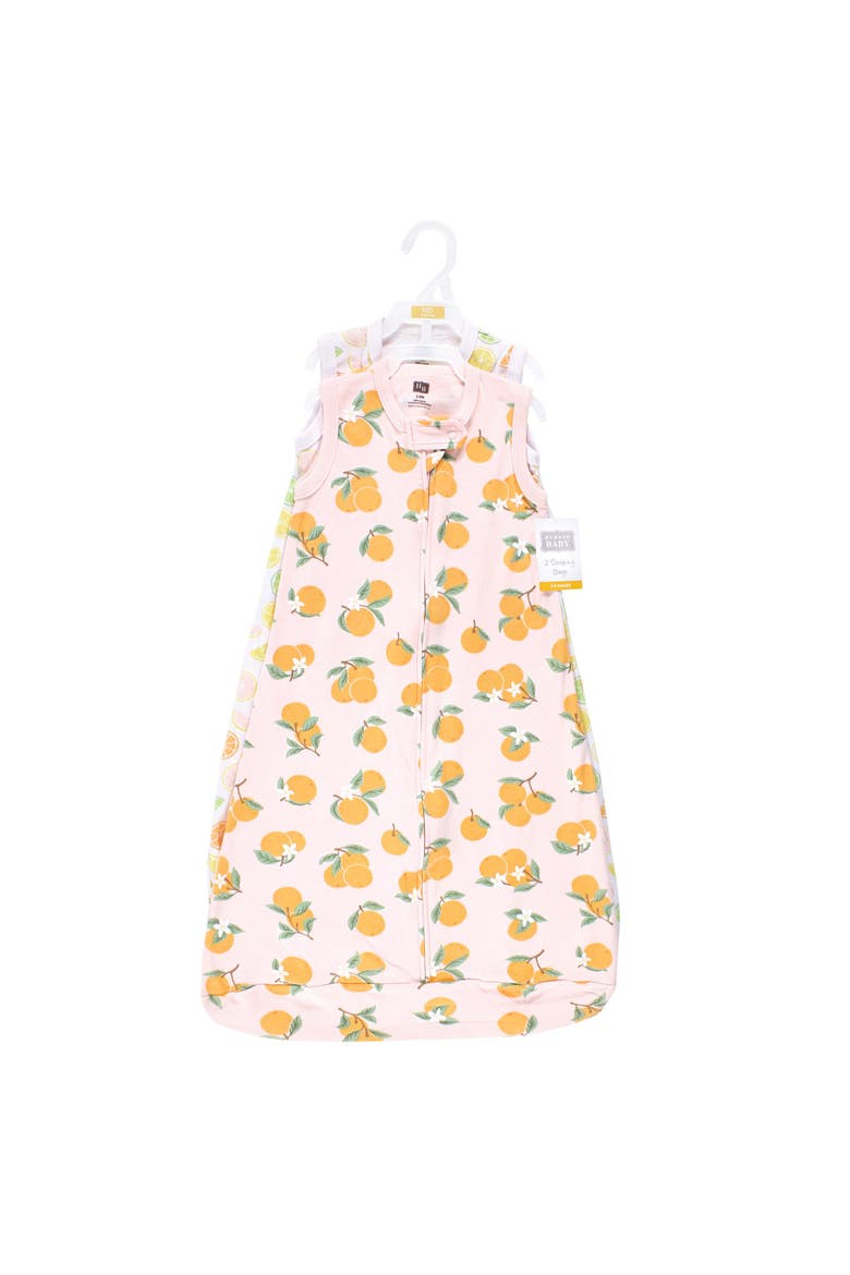 Girls Soft Interlock Cotton Sleeveless Sleep Sack, Alternate, color, Citrus Orange