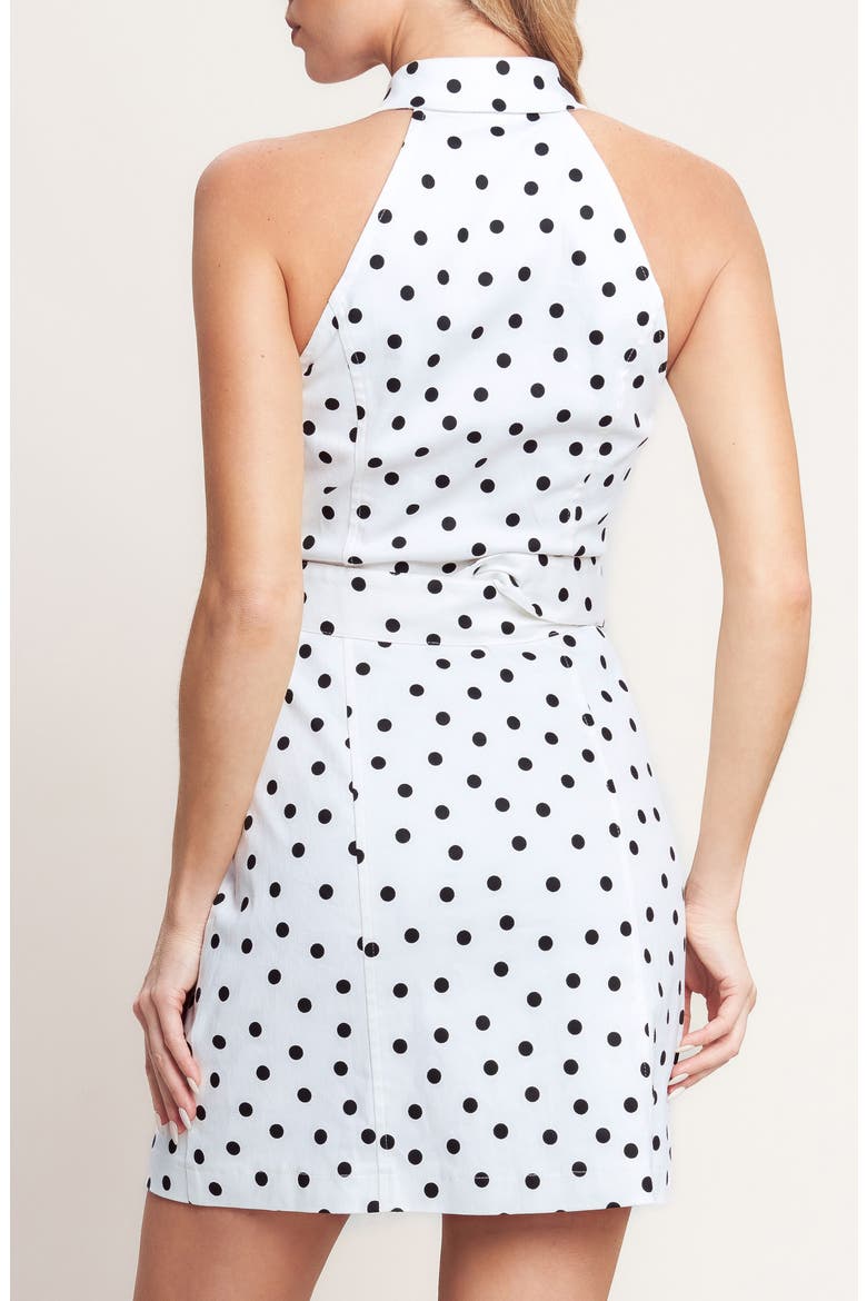 Polka Dot Belted Minidress, Alternate, color, WHITE BLACK