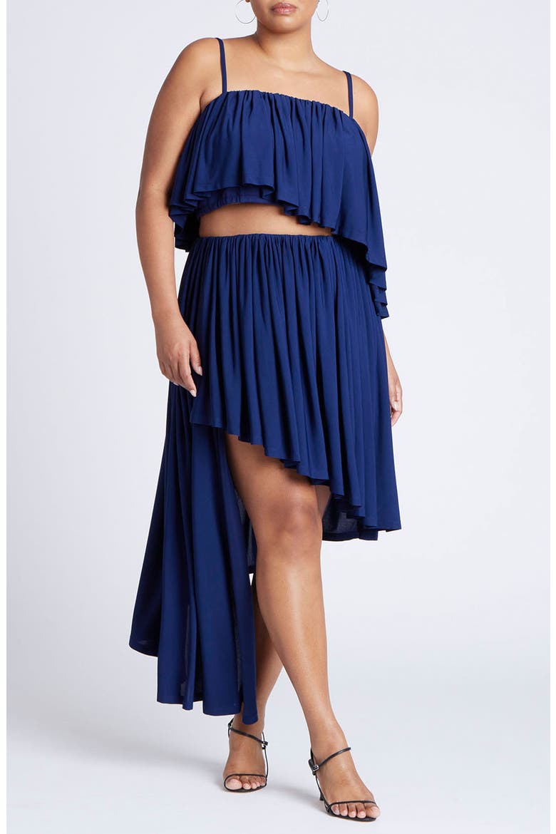 Cascading Asym Skirt, Alternate, color, NAVY