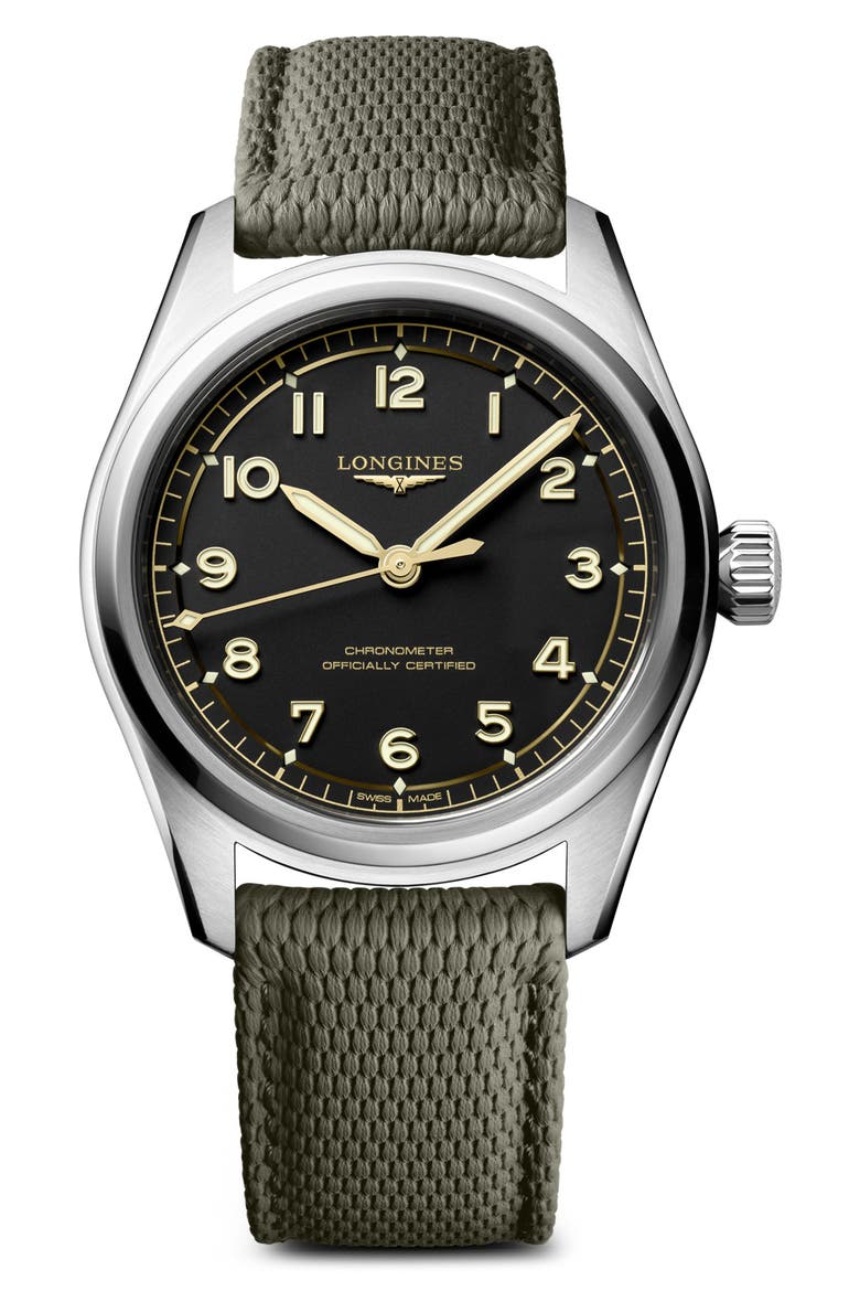 Spirit Pilot NATO Strap Watch, 39mm, Main, color, BLACK