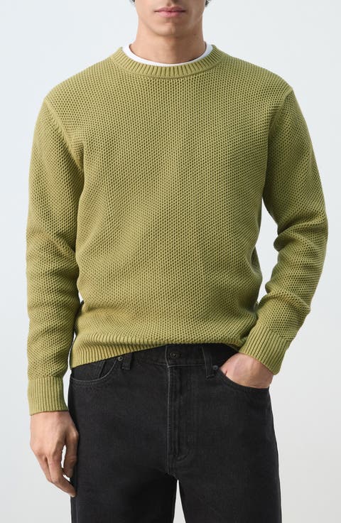 Crewneck Cotton Blend Sweater