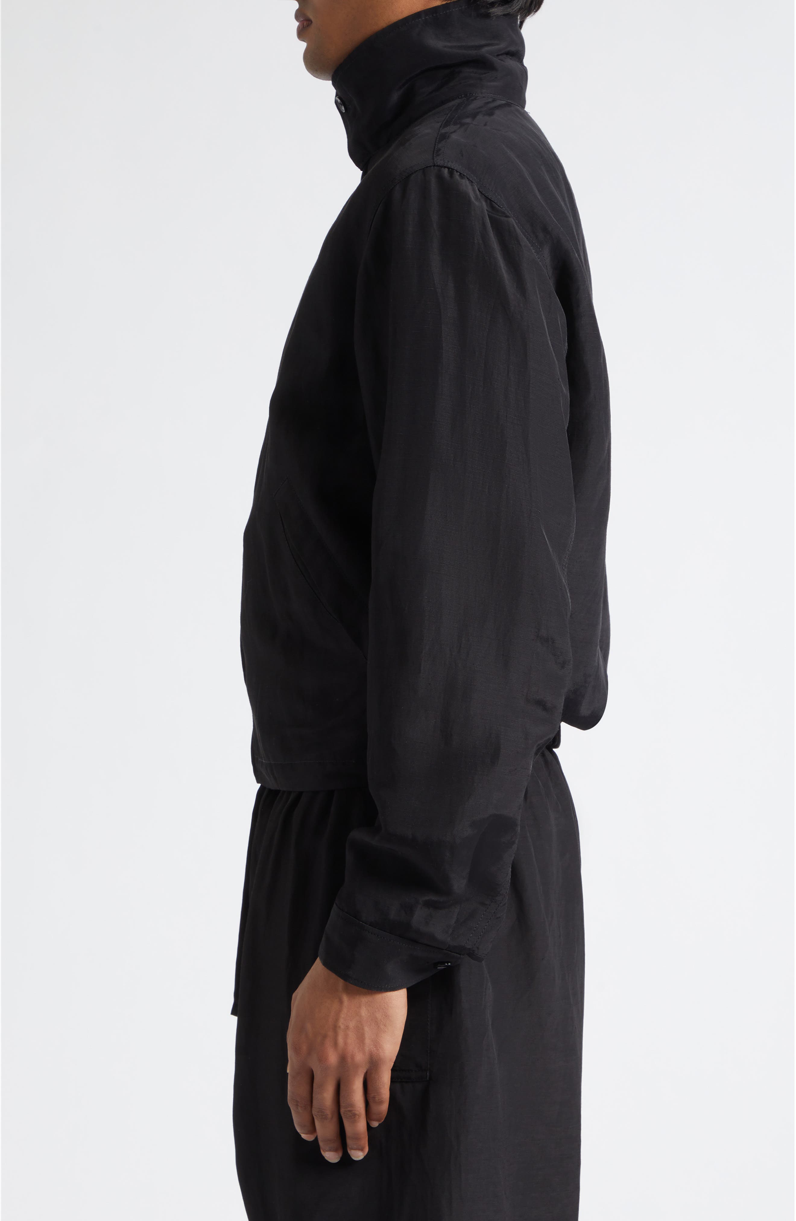 Short Linen Blend Zip Jacket (Men) | Nordstrom