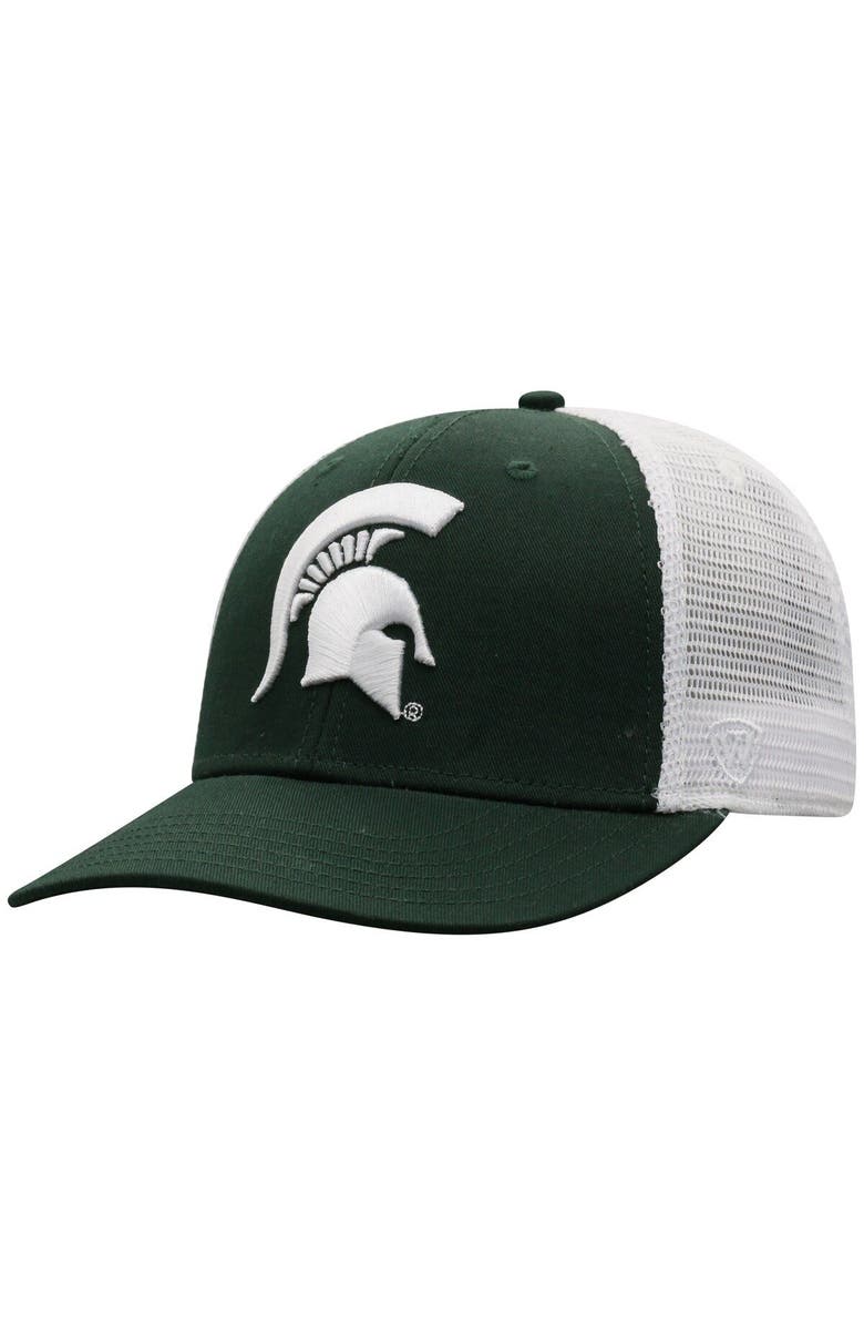 TOP OF THE WORLD Men's Top of the World Green/White Michigan State Spartans Trucker Snapback Hat, Main, color, Green