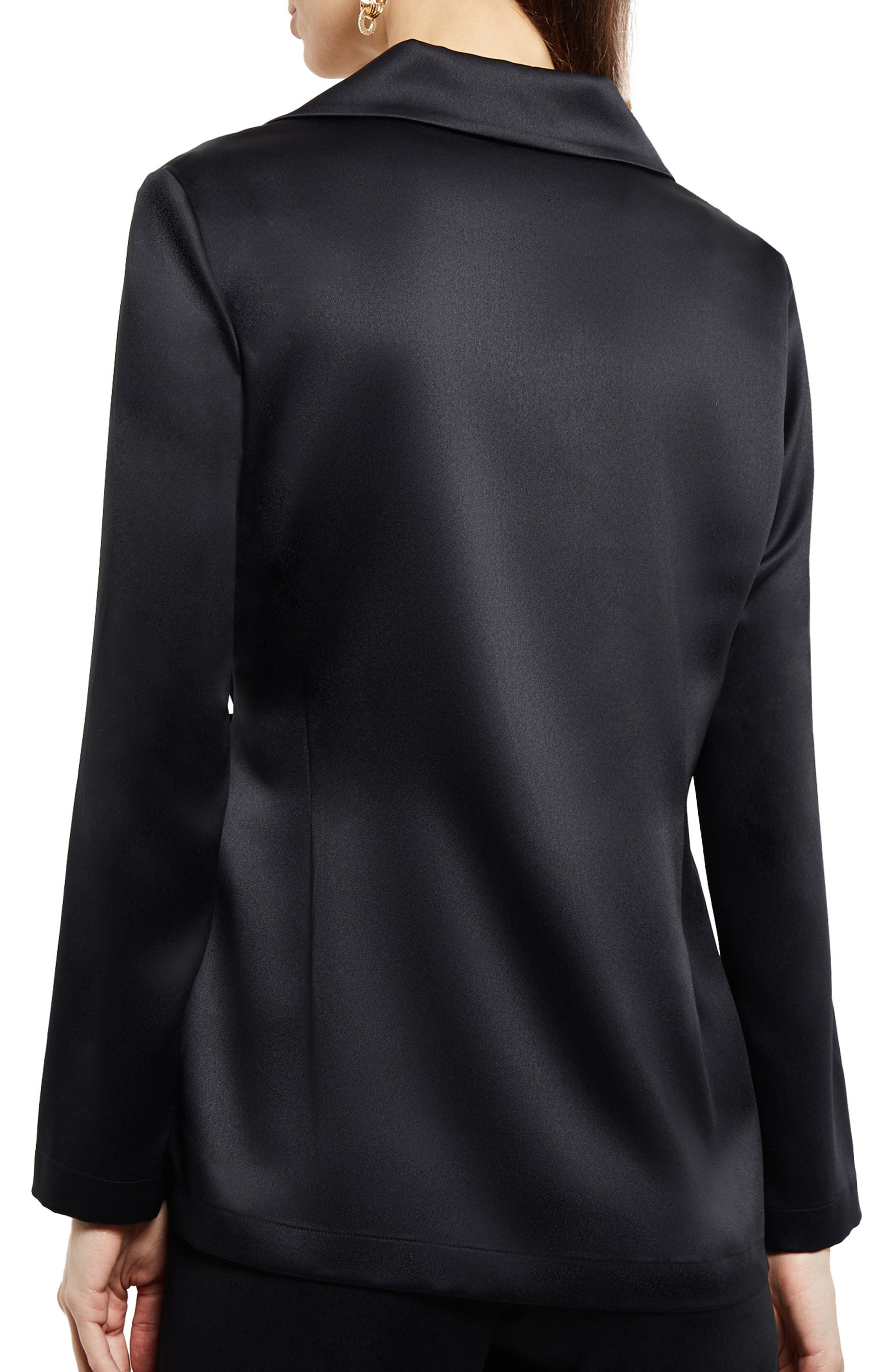 Side Tie Satin Blazer - image 2