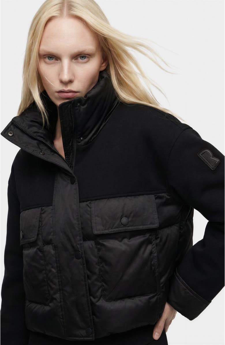 Rudsak Rome Mixed Media Down Jacket, Alternate, color, Black