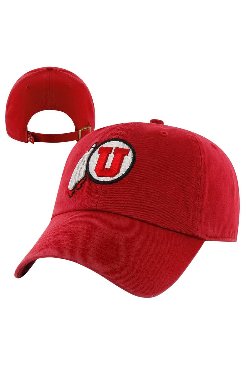 Men's '47 Red Utah Utes Vintage Clean Up Adjustable Hat, Main, color, Red