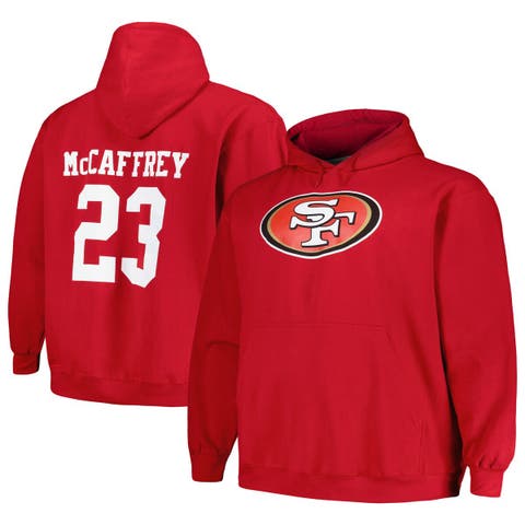 Men's Fanatics Branded Christian McCaffrey Scarlet San Francisco 49ers Big & Tall Fleece Name & Number Pullover Hoodie