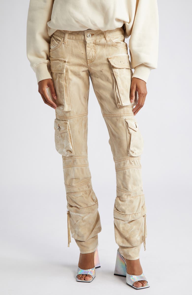 The Attico Essie Low Rise Denim Cargo Pants, Main, color,