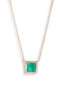Anzie Cléo Melia Carre Green Onyx Pendant Necklace