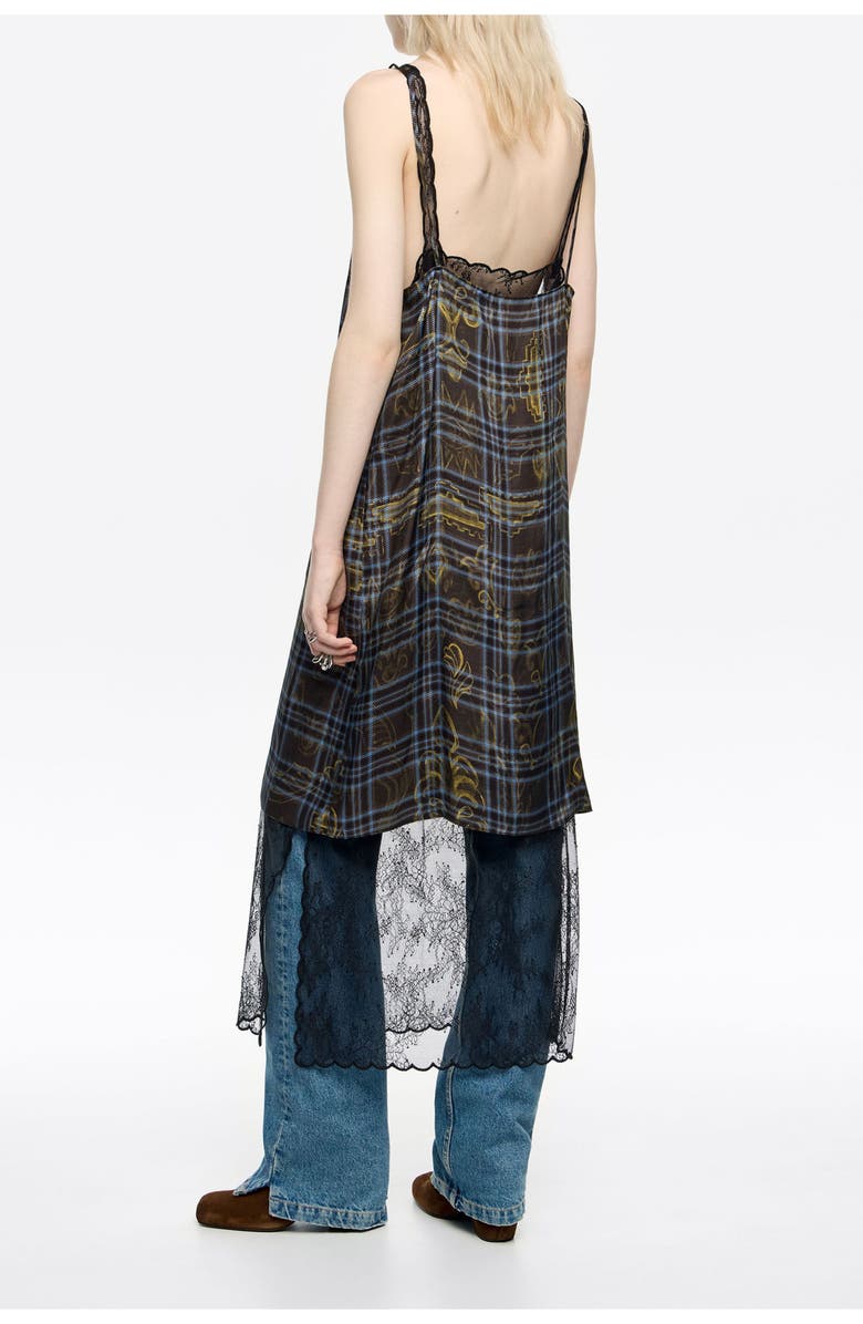 Bimba y Lola Ikatmix Lace Double-Layer Strappy Dress, Alternate, color, Ikatmix Blue