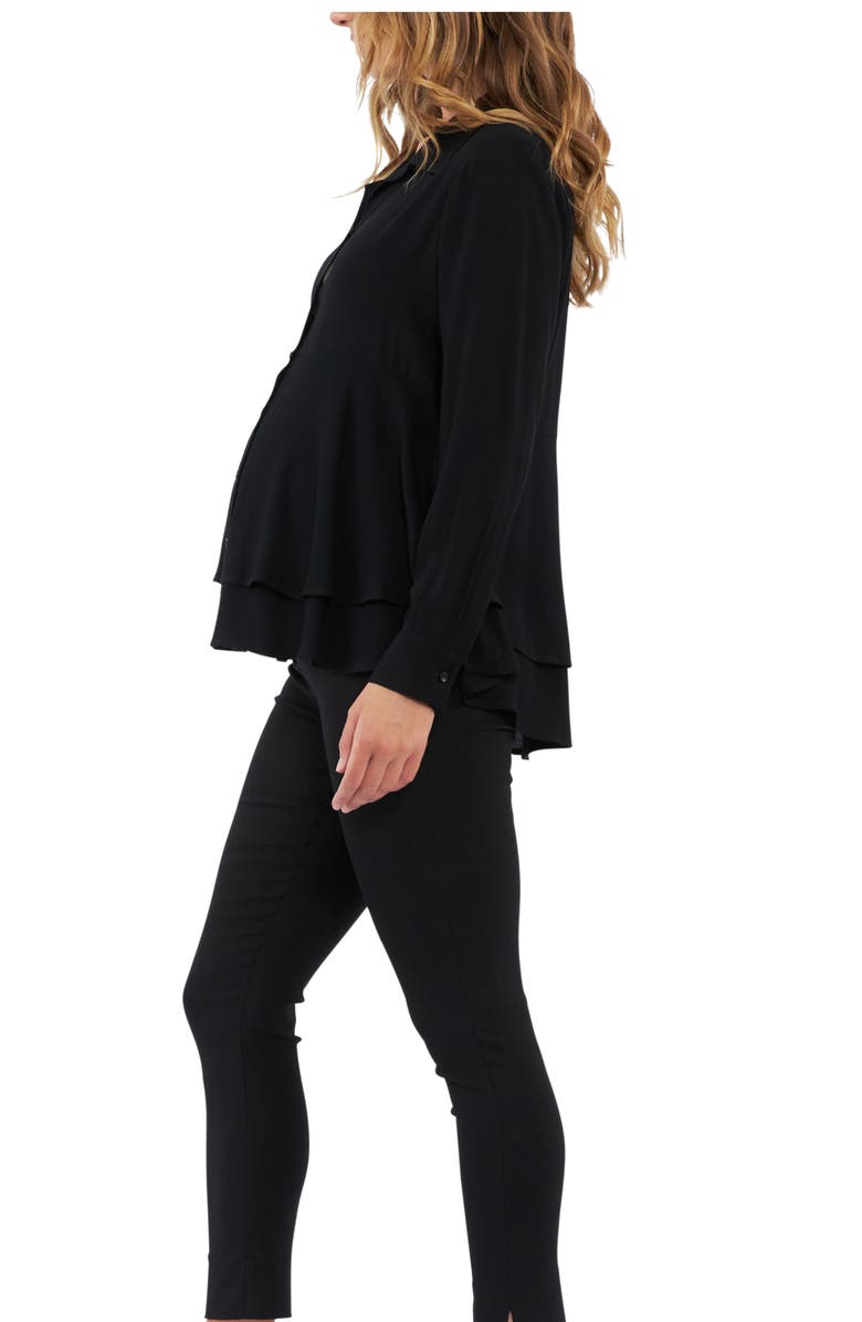 Ripe Maternity Evelyn Peplum Shirt, Alternate, color, 