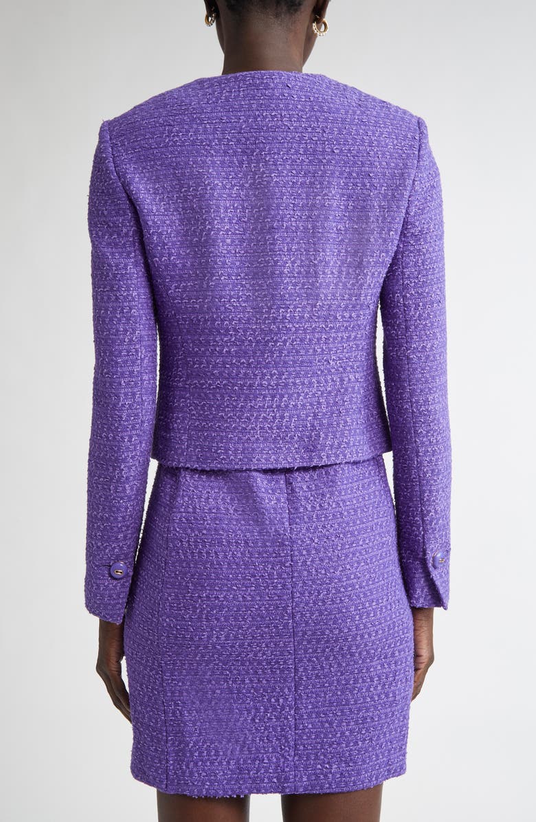 ST. JOHN Ribbon Tweed Crop Jacket, Alternate, color, Violet