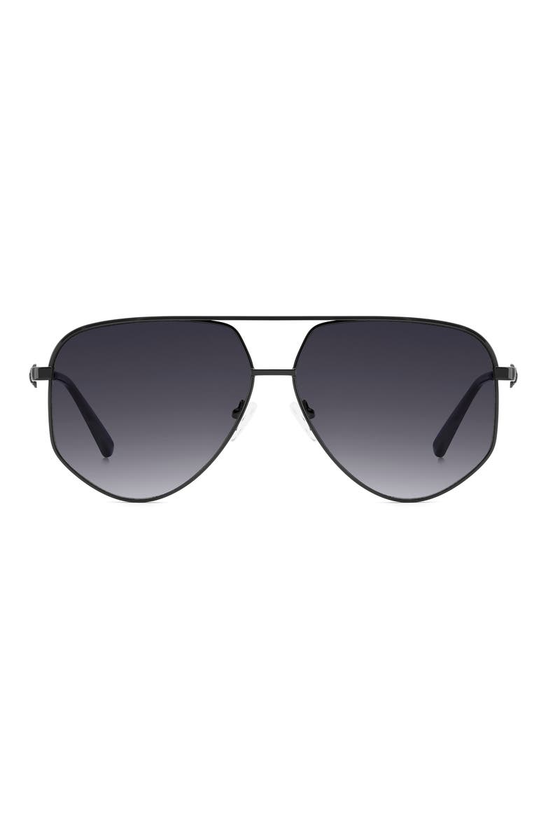 64mm Square Sunglasses, Main, color, BLACK/ DARK GREY SF