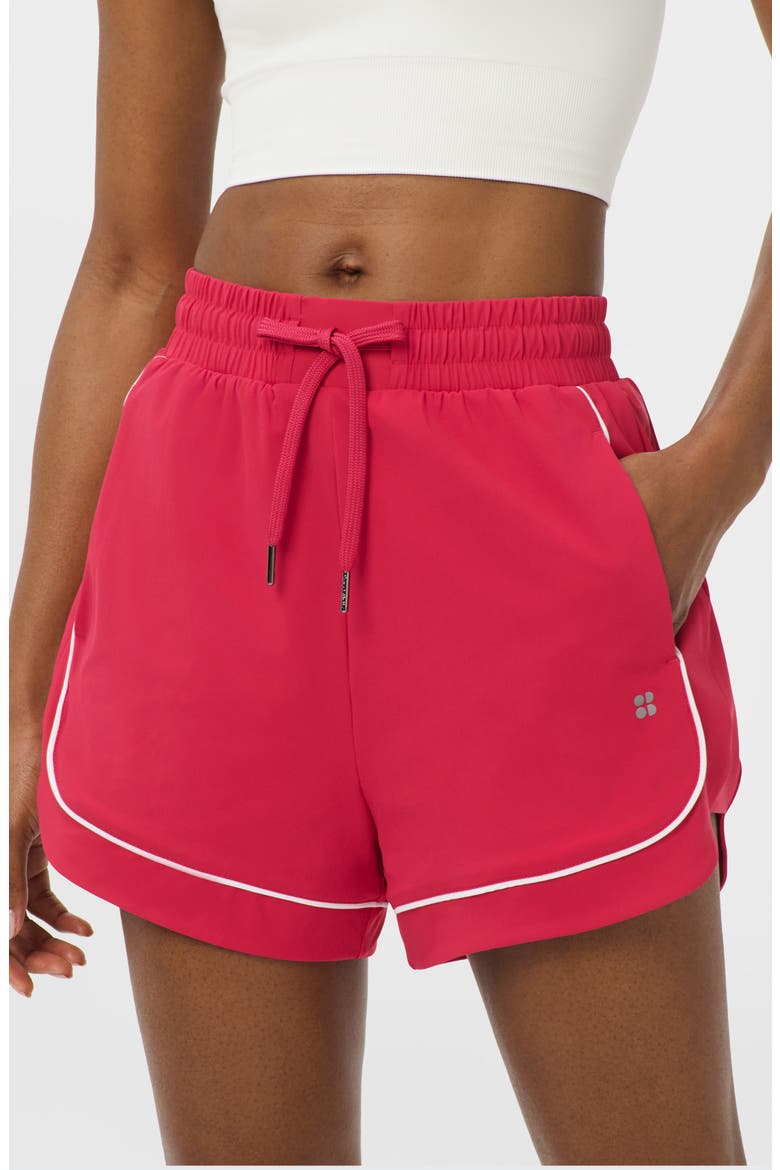 Explorer Track Piped Shorts, Alternate, color, CRIMSON RED