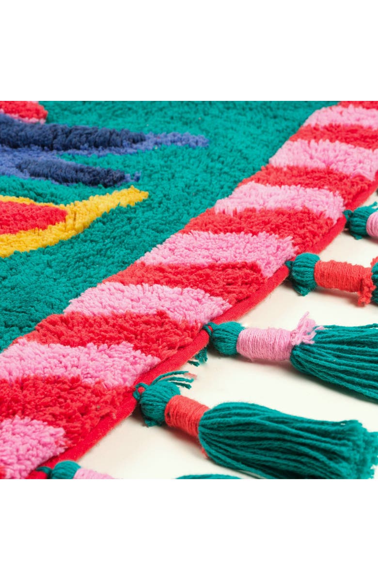 Zsa Zsa Zsu Punjab 100% Cotton Bath Mat 20 X27 In, Alternate, color, Green