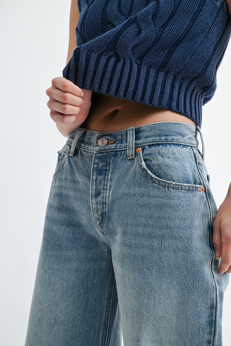 Low Rise Baggy Wide Leg Jeans, Alternate, color, Light Wash