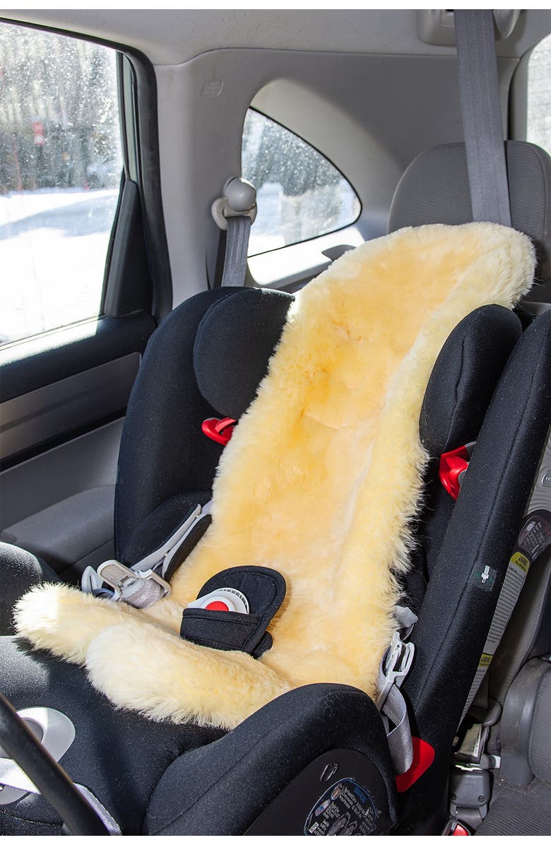 NATURAL Cozy Baby Lambskin Car Seat Traveler - Cornsilk Cream, Alternate, color,