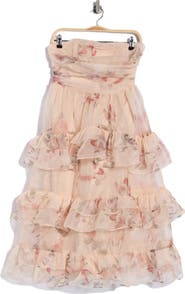 Lulus Marigold Strapless Tiered Dress