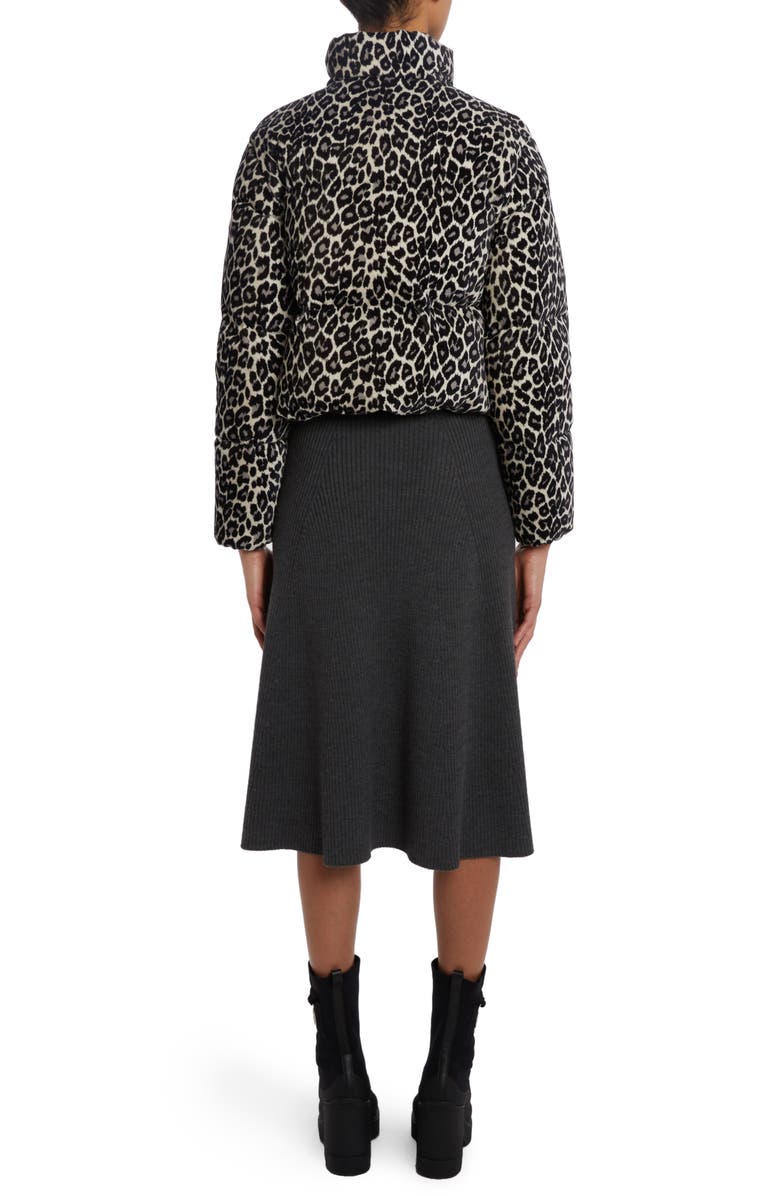 Moncler Sebou Leopard Print Crop Down Jacket, Alternate, color,