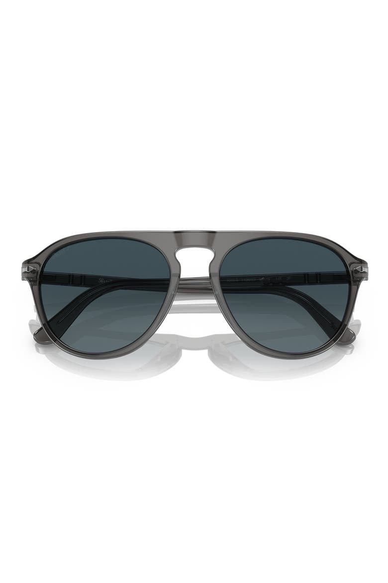 55mm Gradient Polarized Pilot Sunglasses, Main, color, TRANSPARENT GREY