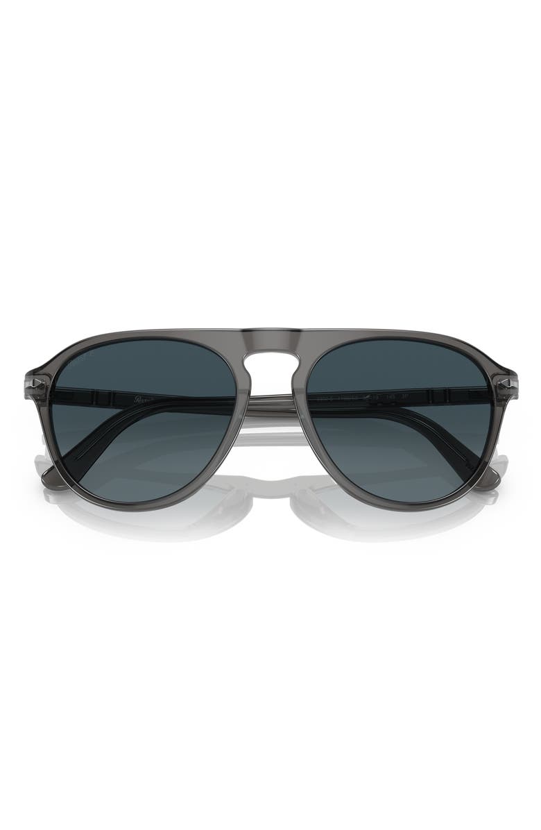 Persol 55mm Gradient Polarized Pilot Sunglasses, Main, color, Transparent Grey