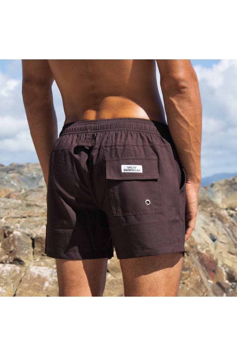 Rio Stretch Swim Short, Alternate, color, Chocolate Brown