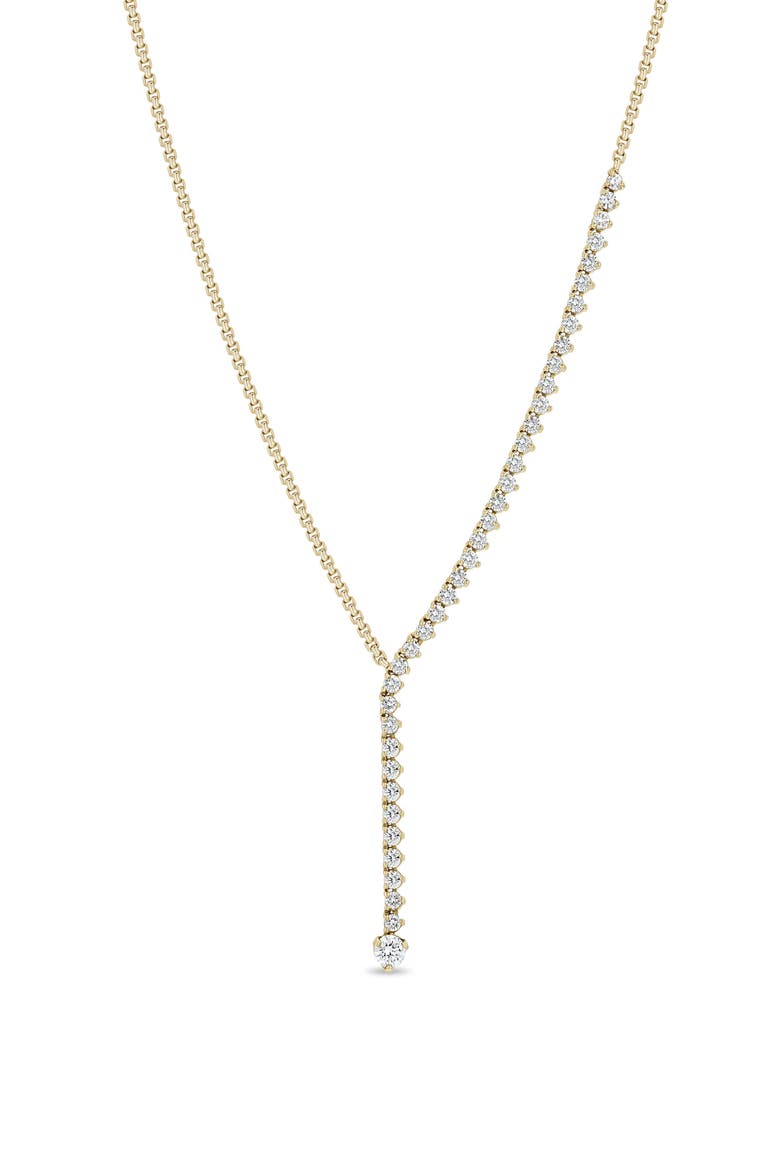 Tennis 14k Gold Diamond Lariat Necklace, Main, color, 14K YELLOW GOLD