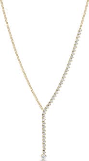 Zoë Chicco Tennis 14k Gold Diamond Lariat Necklace