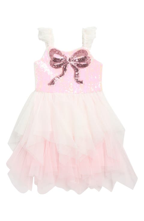 Sequin Bow Ruffle Tulle Dress (Little Kid & Big Kid)