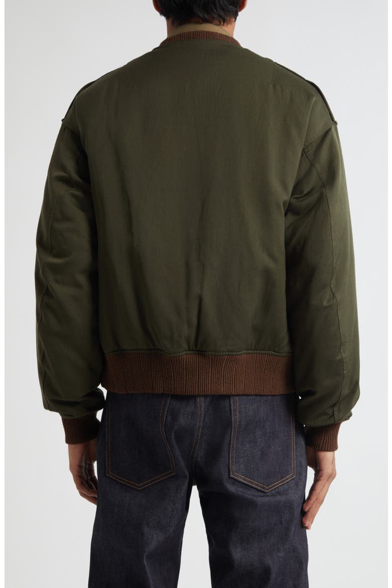 Gunner Wool & Linen Bomber Jacket, Alternate, color, OLIVE