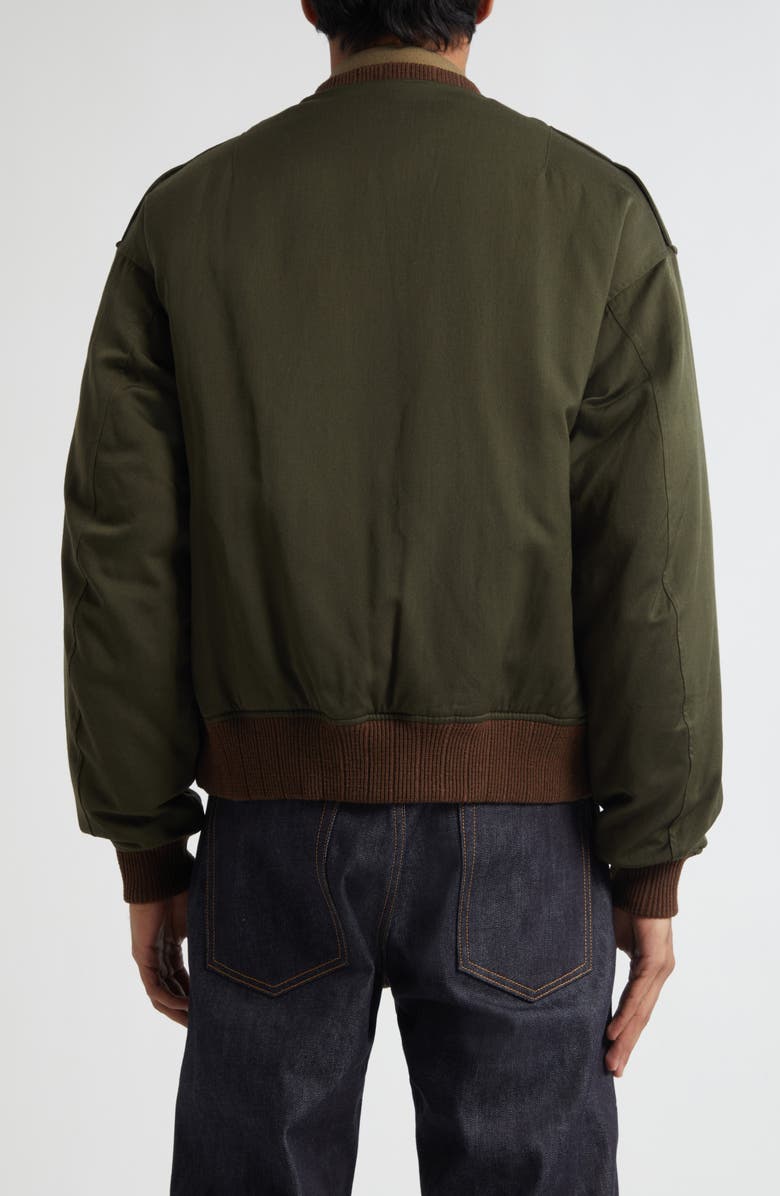 VISVIM Gunner Wool & Linen Bomber Jacket, Alternate, color, Olive