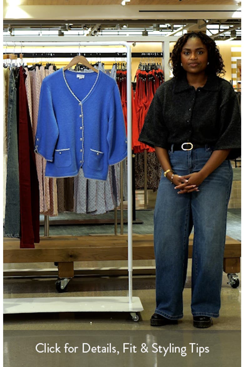 Contrast Scallop Trim Cardigan video