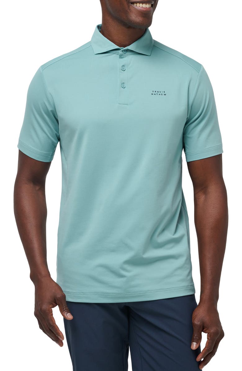 TravisMathew Heater Pro Performance Golf Polo, Main, color, Cameo