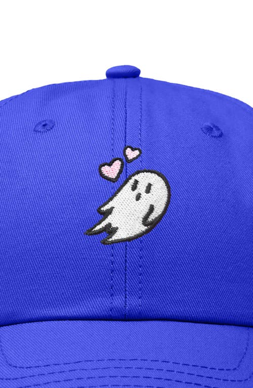Dalix Heartly Ghost Embroidered Cap In Royal Blue