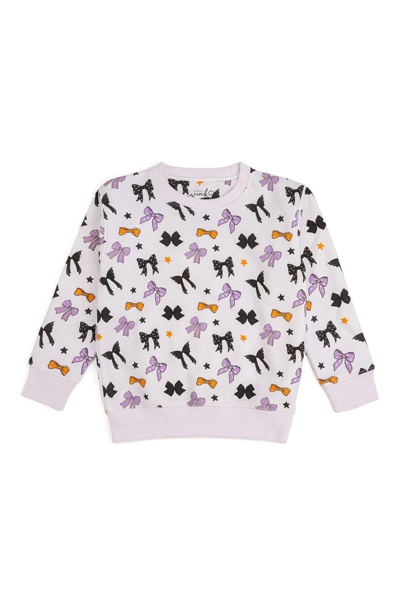 Sweet Wink Spooky Bows Halloween Sweatshirt, Main, color, 
