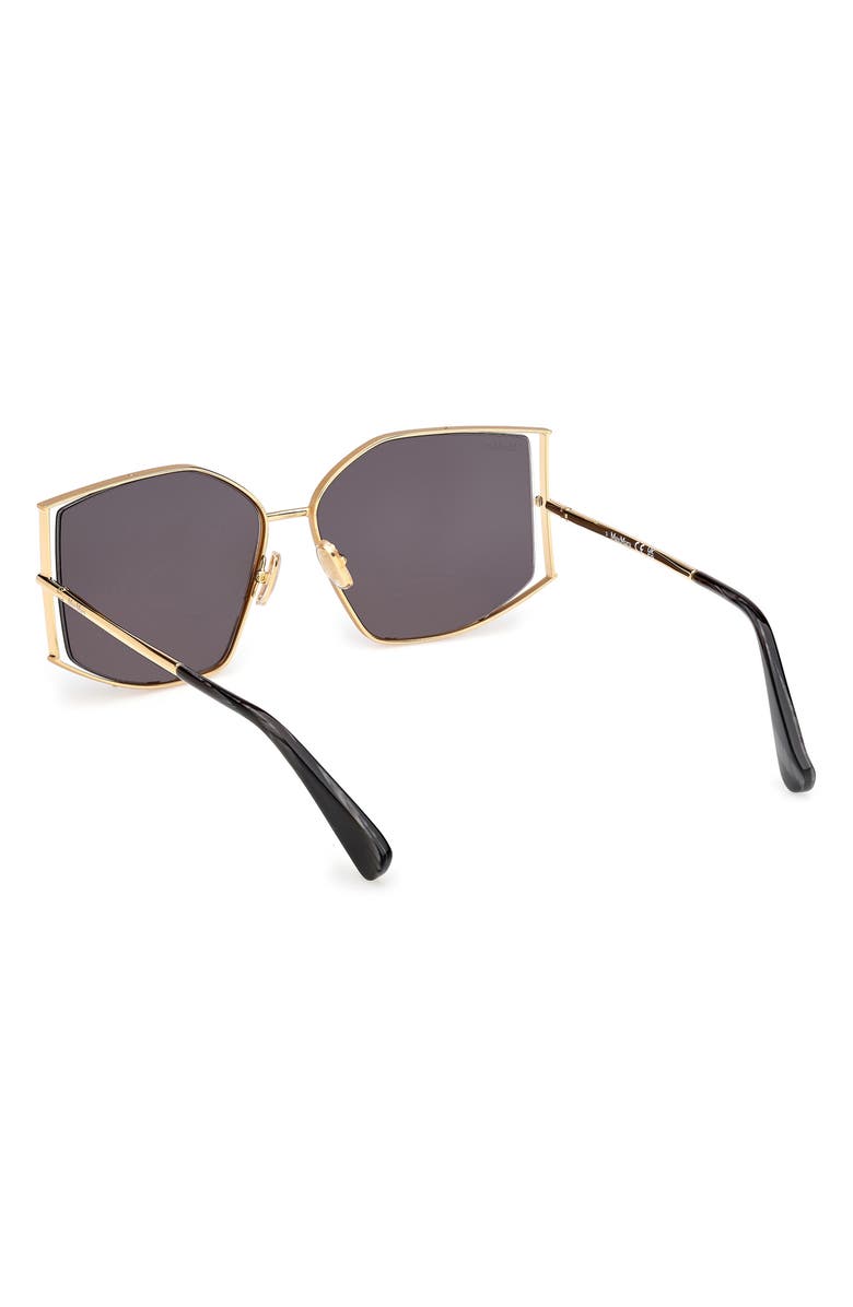 Max Mara Menton 59mm Cat Eye Sunglasses, Alternate, color, Deep Gold/ Black Horn/ Smoke