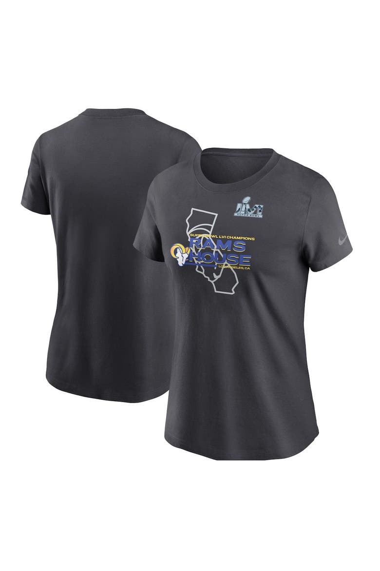 Women's Nike Anthracite Los Angeles Rams Super Bowl LVI Champions Hometown T-Shirt, Main, color, Anthracite
