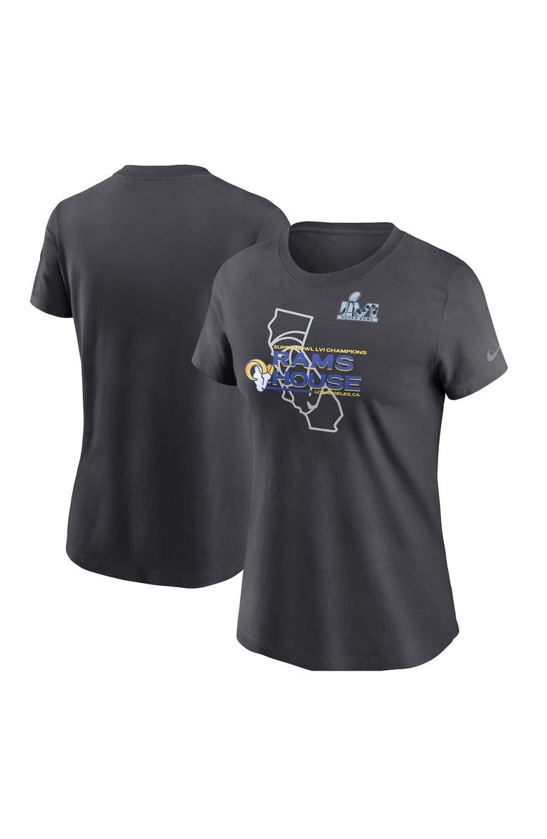 Nike Women's Nike Anthracite Los Angeles Rams Super Bowl LVI Champions Hometown T-Shirt, Main, color, 
