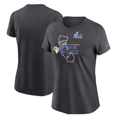 Women's Nike Anthracite Los Angeles Rams Super Bowl LVI Champions Hometown T-Shirt