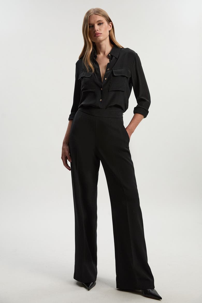 Archive Satin Kickflare Trouser, Alternate, color, Black