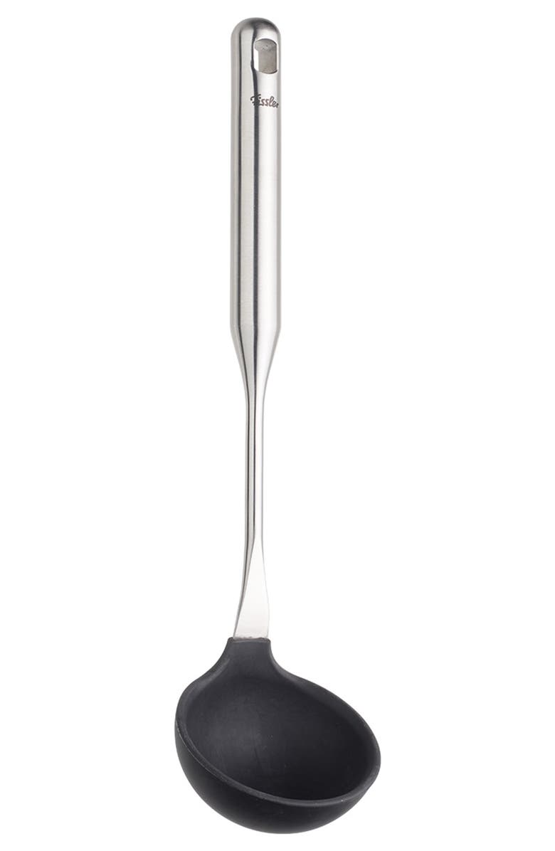 81025290 Essential Cooking Utensils Silicone Ladle, Alternate, color, Metallic Silver
