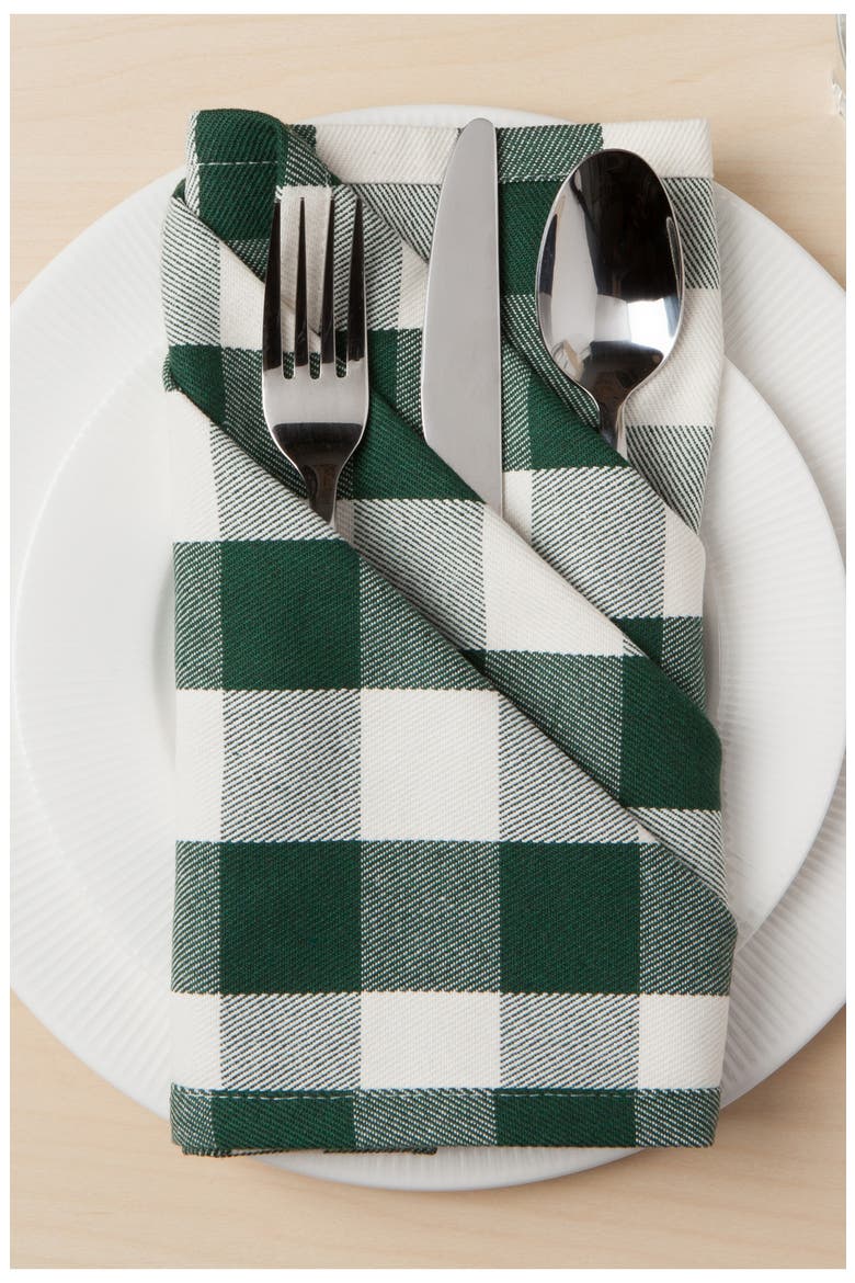Set of 4 Buffalo Check Napkins, Alternate, color, SPRUCE BUFFALO CHECK