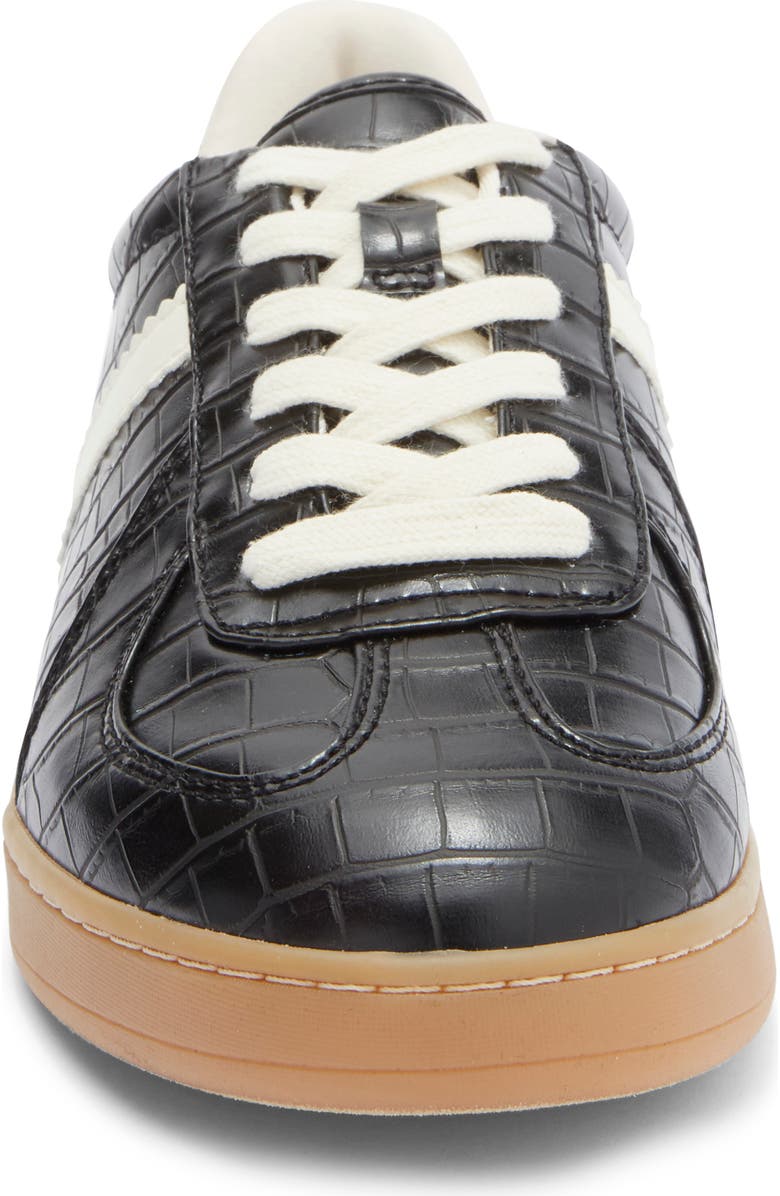 NORDSTROM RACK Philly Embossed Lace-Up Sneaker, Alternate, color, Black Croco