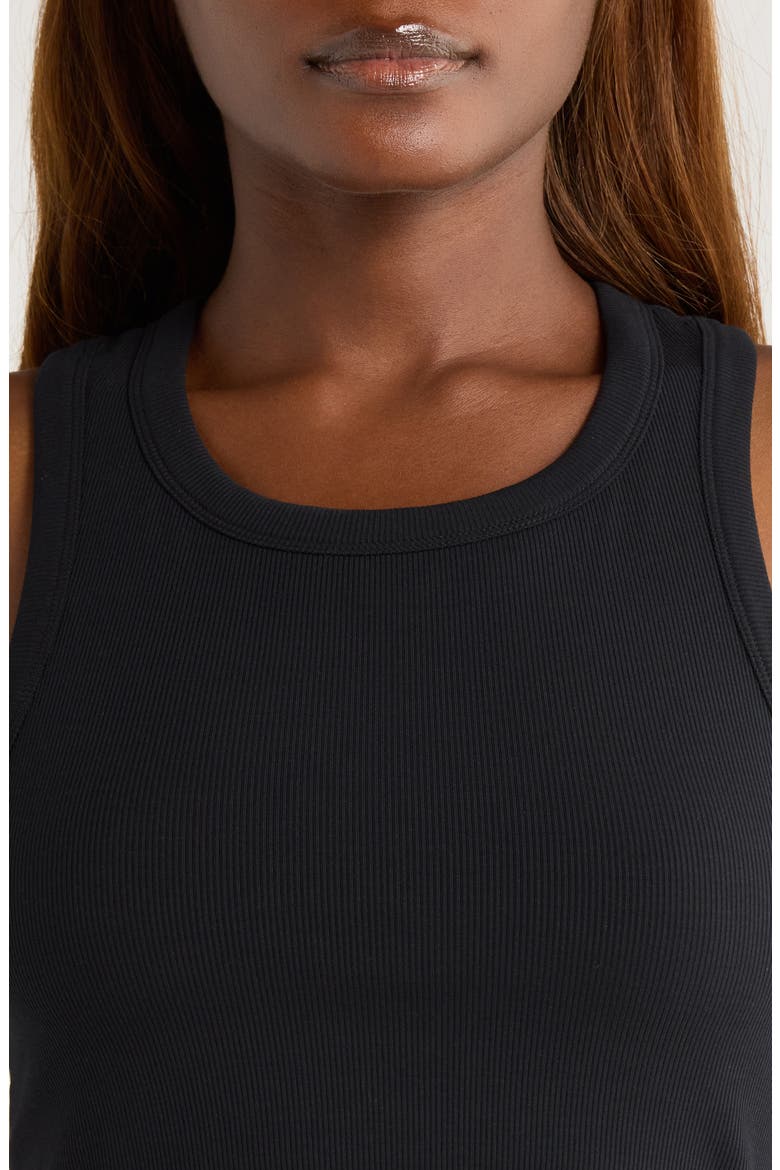 Rib Longline Sports Bra, Alternate, color, BLACK