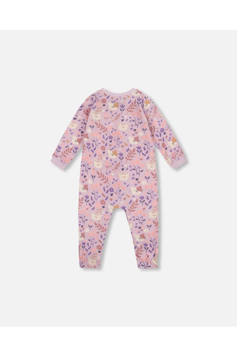 One-Piece Organic Cotton Pajama Cat, Alternate, color, Lilac