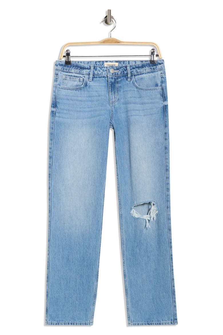 Nevia Low Rise Slouch Straight Leg Jeans, Alternate, color, ZION DESTRUCT