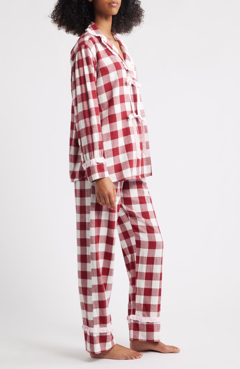 Damson Madder Antonella Gingham Organic Cotton Pajamas, Alternate, color, Pink
